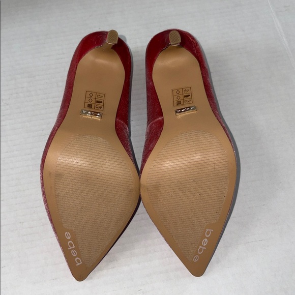 Bebe Velour Pink Heels Size 7 - Picture 9 of 12